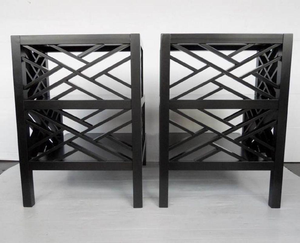 Mid-20th Century Chic Pair of Telephone or Side Tables For Sale