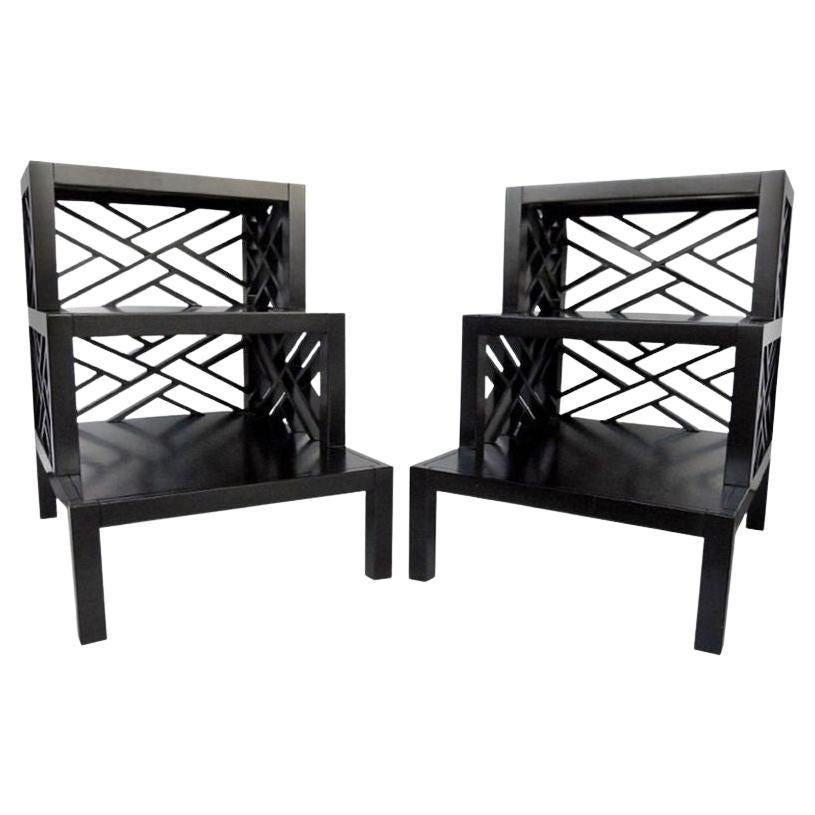 Chic Pair of Telephone or Side Tables For Sale