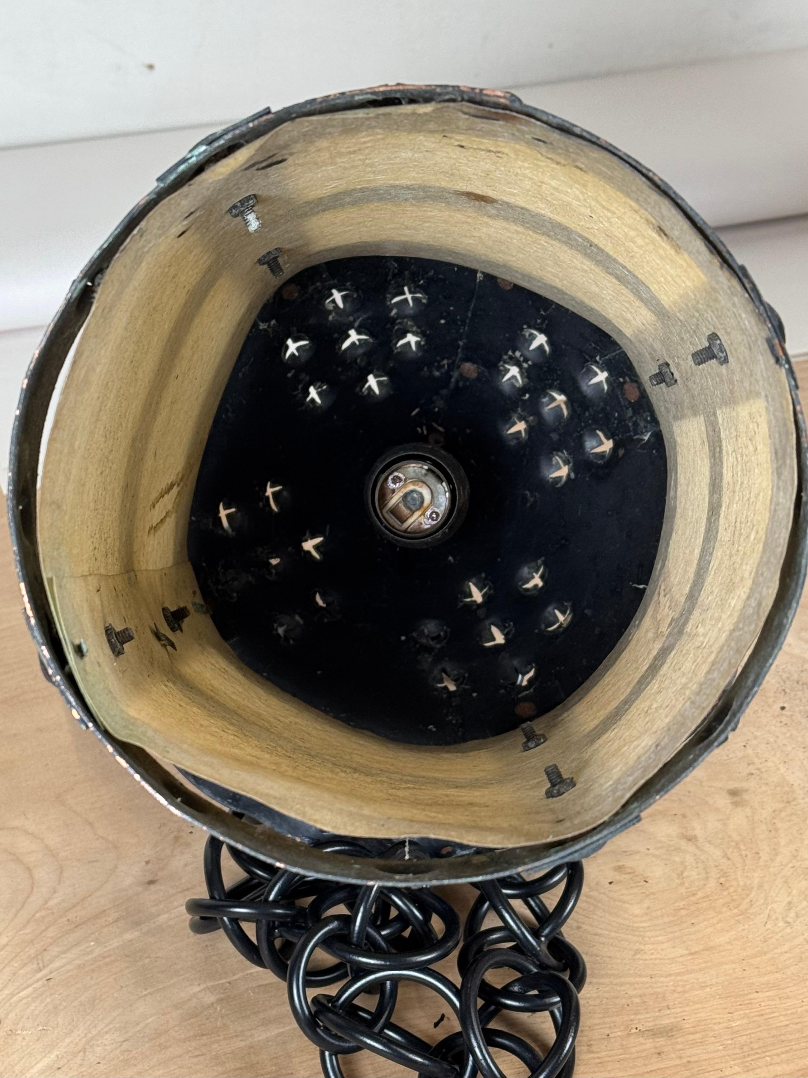 Elegante farol de cobre macizo Patinado Artes y Oficios Americanos Cobre en venta