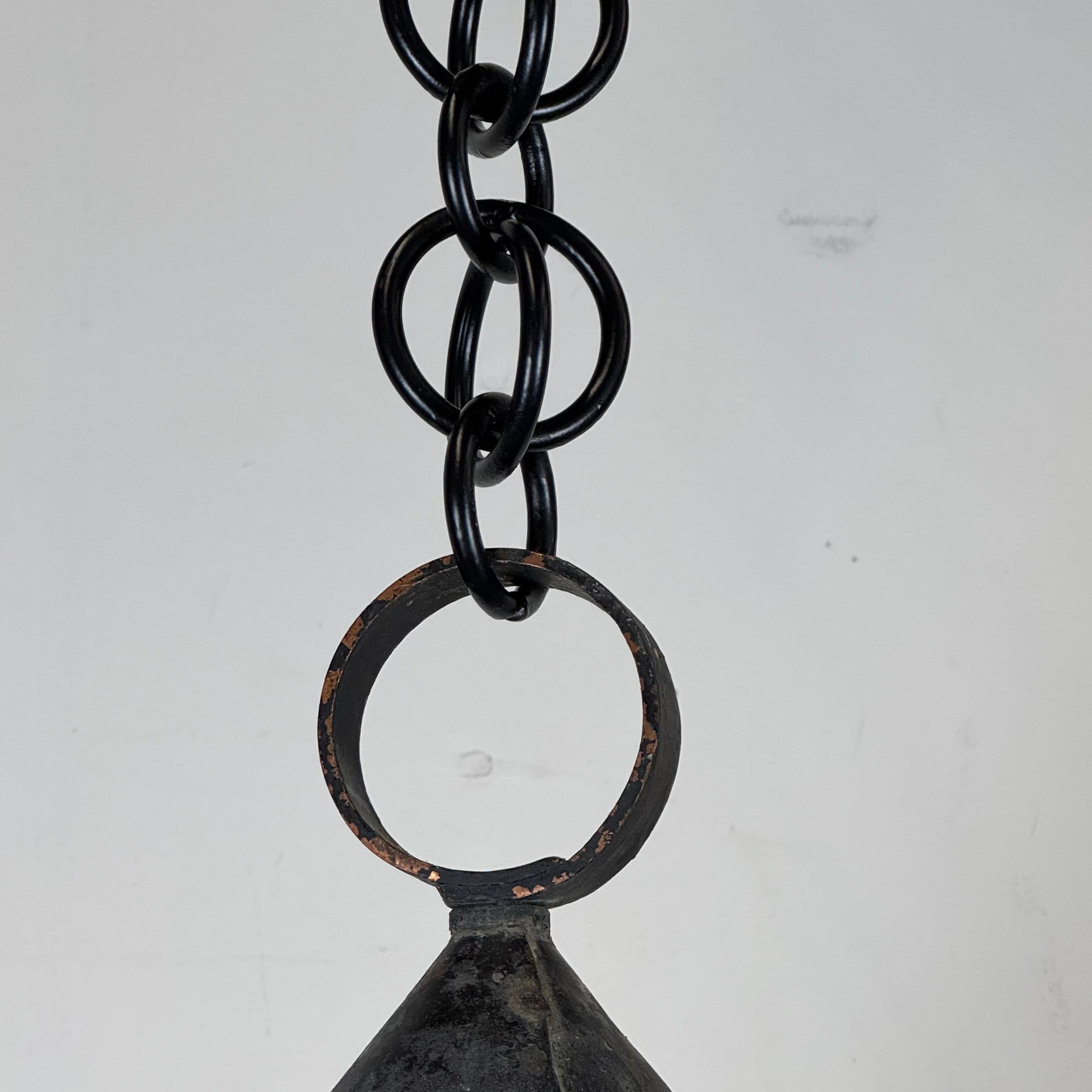 Elegante farol de cobre macizo Patinado Artes y Oficios Americanos en venta 1