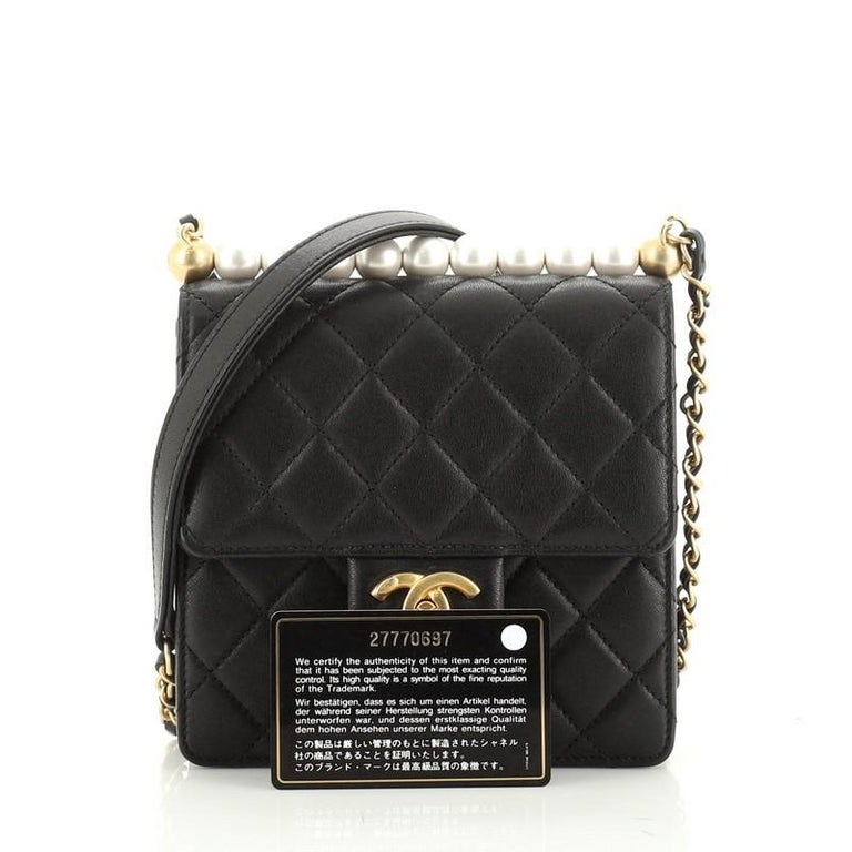 Chic Pearls Flap Bag Quilted Lambskin Mini at 1stDibs