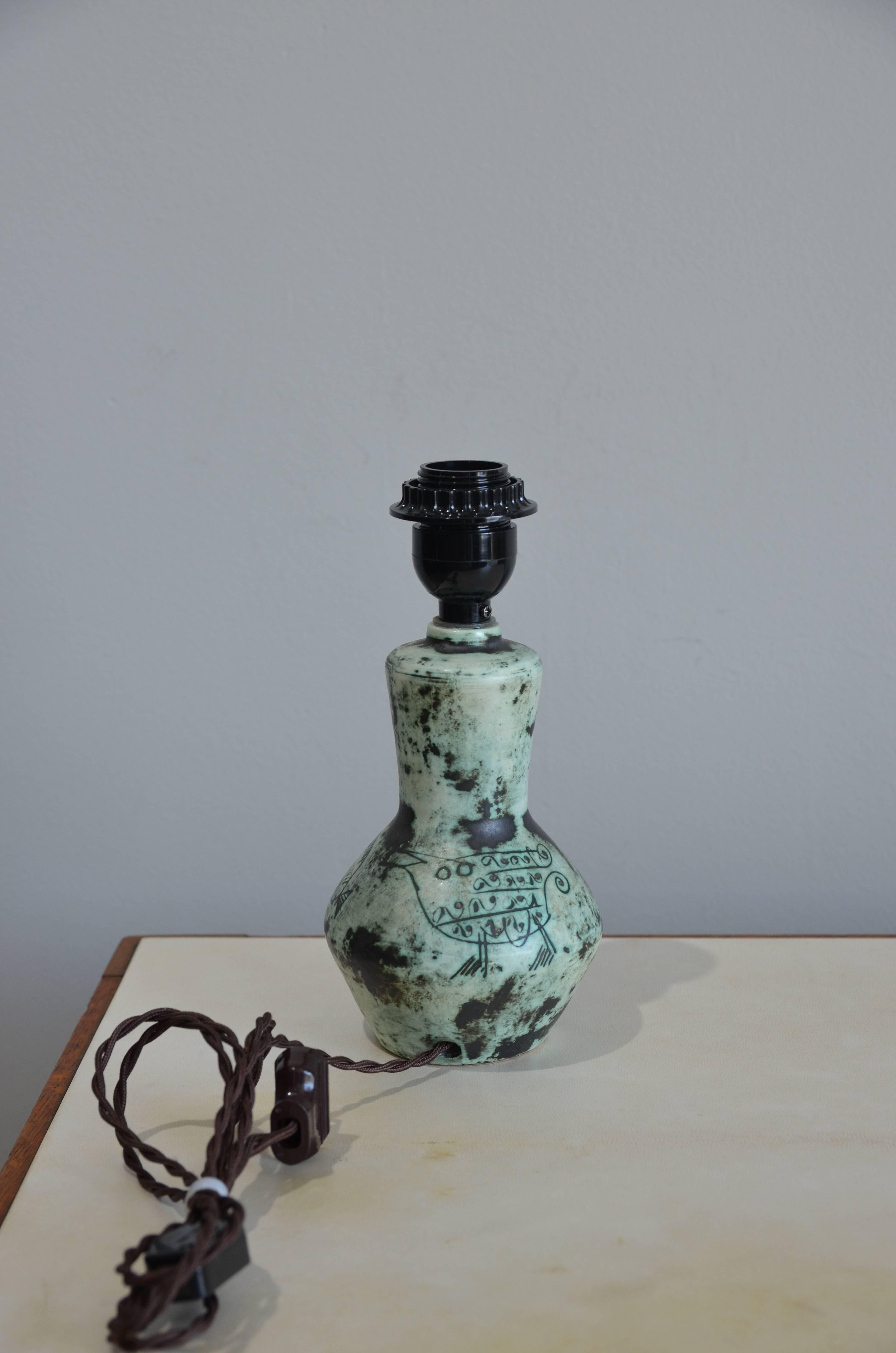 French Chic Petite Ceramic Lamp by Jacques Blin