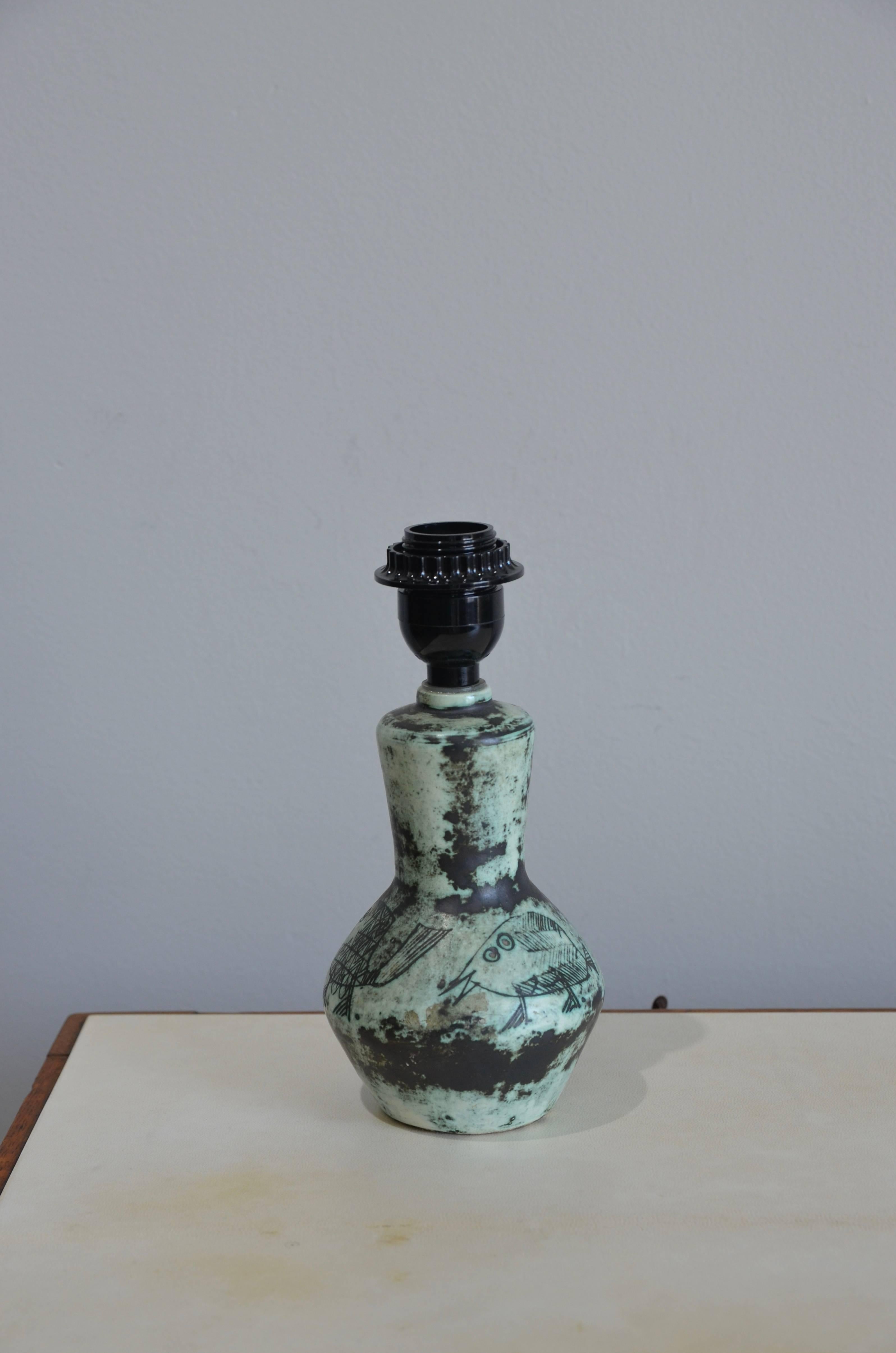 Mid-20th Century Chic Petite Ceramic Lamp by Jacques Blin