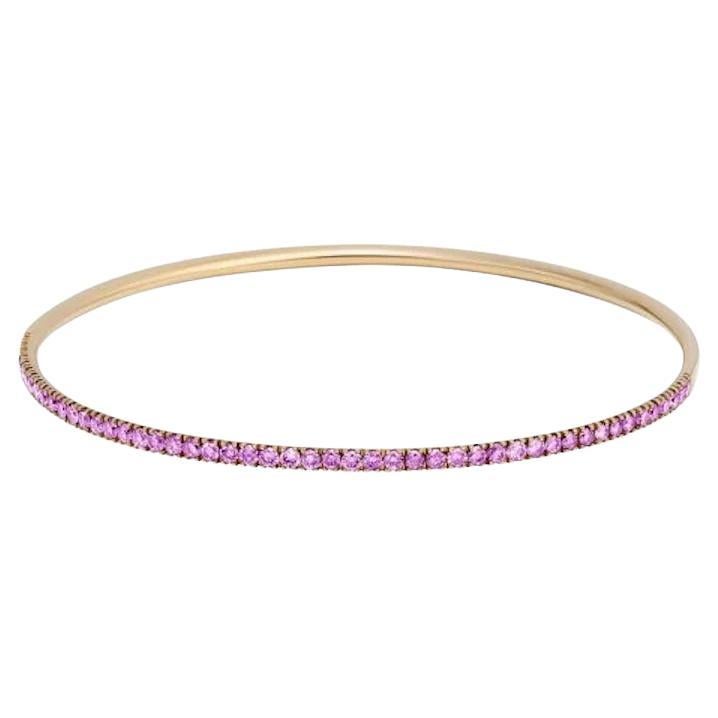 Chic Pink Sapphire Rose Gold 18k Band Bracelet for Her For Sale