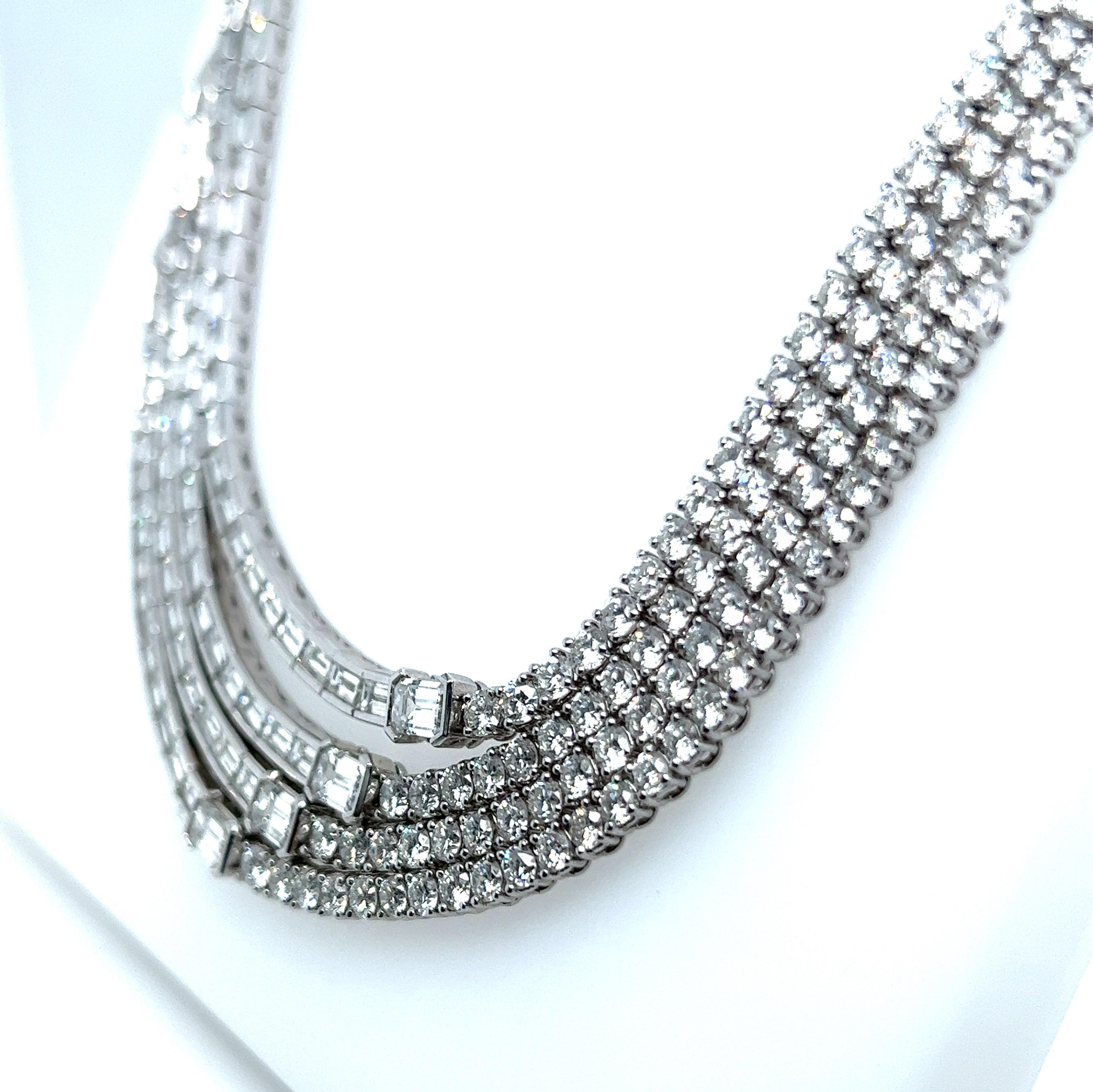 Platinum diamond necklace is a timeless classic that will take a prominent place in your jewellery collection. This piece was retailed by Beyer Watches & Jewellery, a famous Zurich-based company, which is now in its eighth generation and never fails