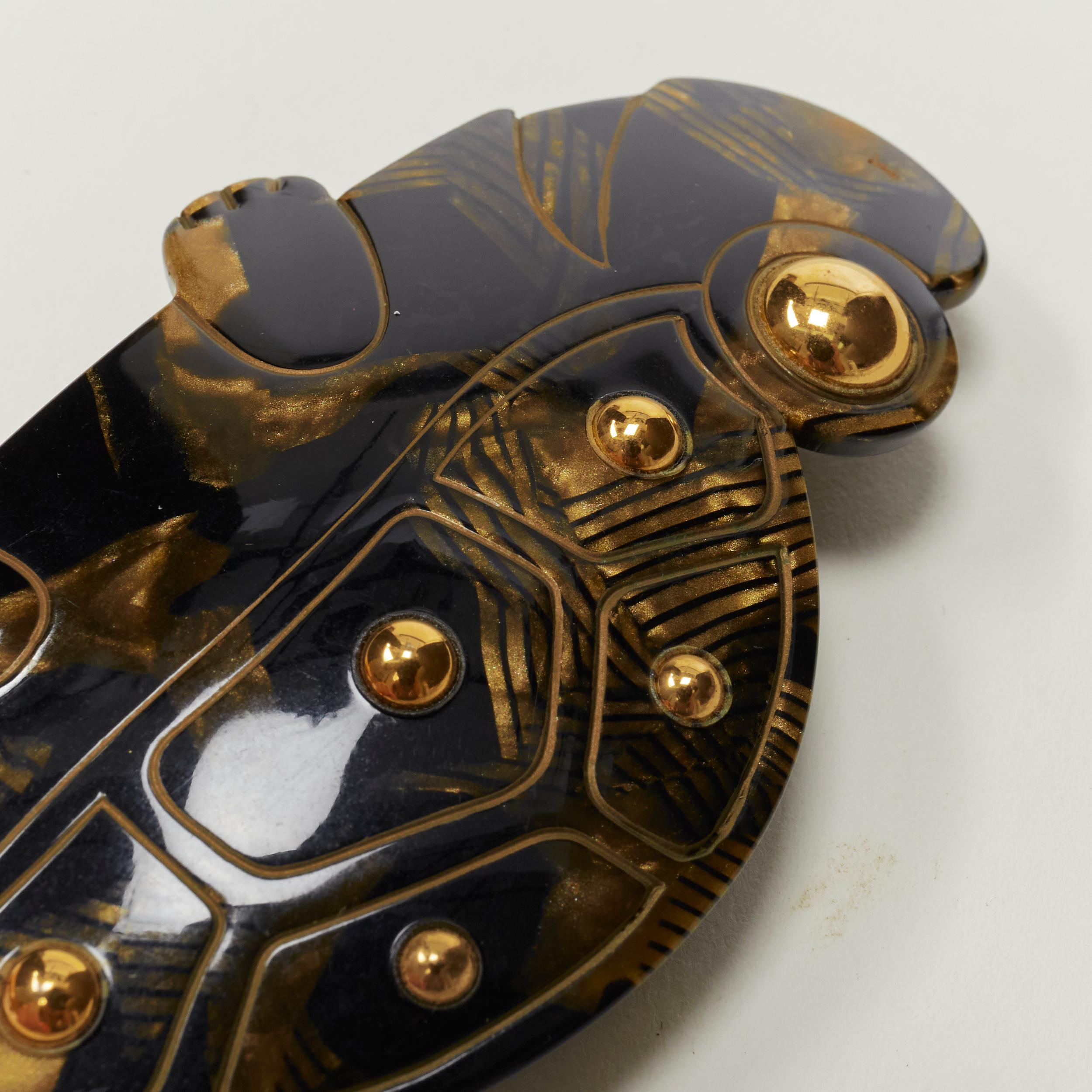 CHIC & PLUS Alexandre Zouari fermaglio marrone ambrato con farfalla a tartaruga X2 in vendita 1