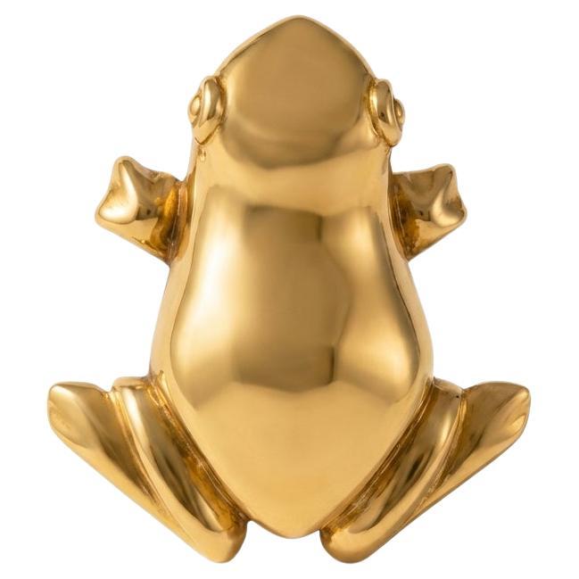 Pomellato 18K Yellow Gold Frog Brooch, Italy, Circa 1990s, Unisex