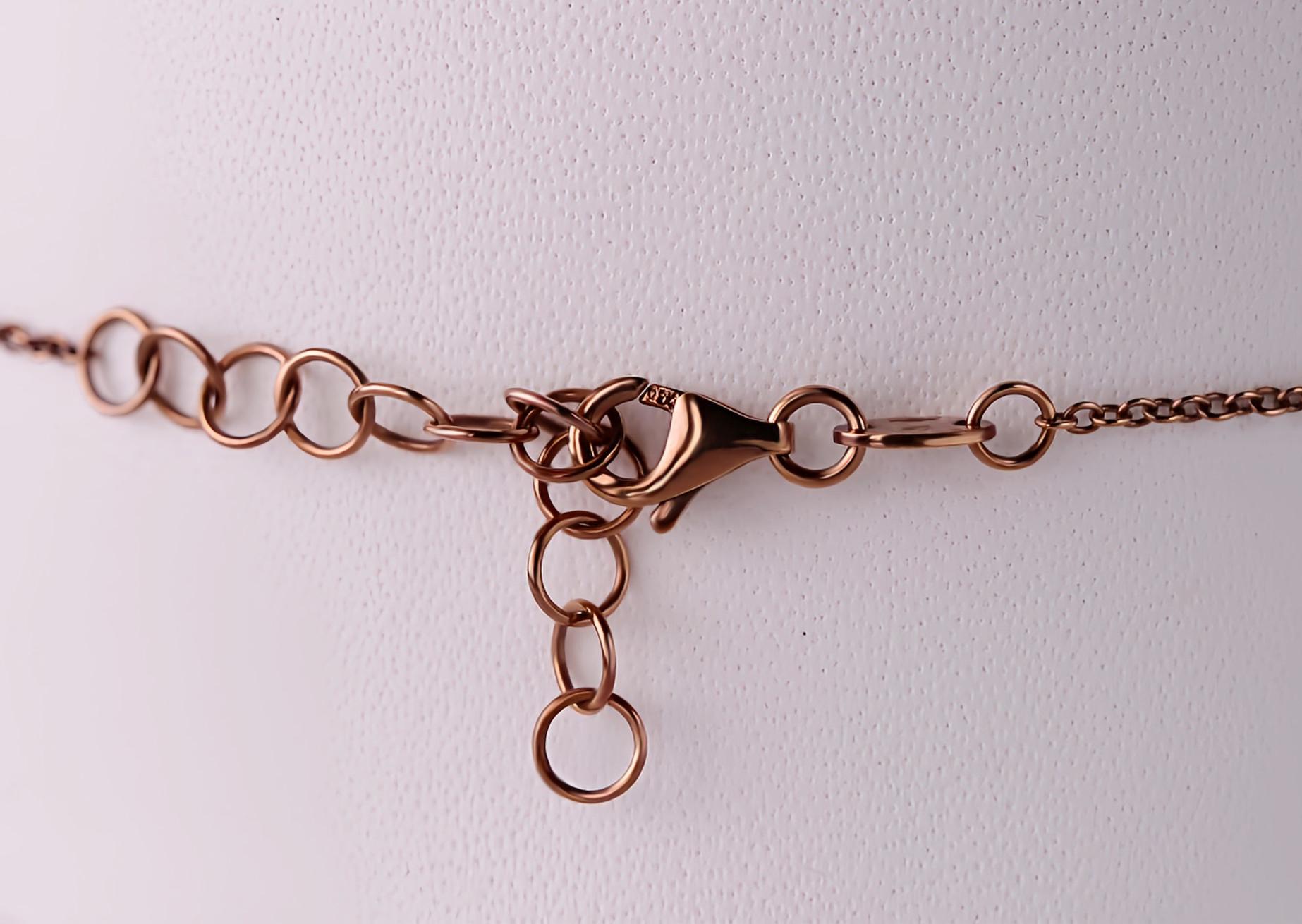 Chic Rebel: Bronze-Rhodium Rose Gold Bracelet 18kt with Diamond-Studded Skull In New Condition For Sale In Lugano, CH