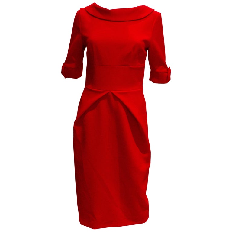 Schickes rotes Kleid für die festliche Jahreszeit im Angebot bei 1stDibs
