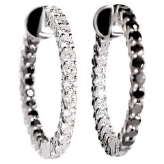 Chic Reversible Black and White Diamond Earrings in 18kt White Gold