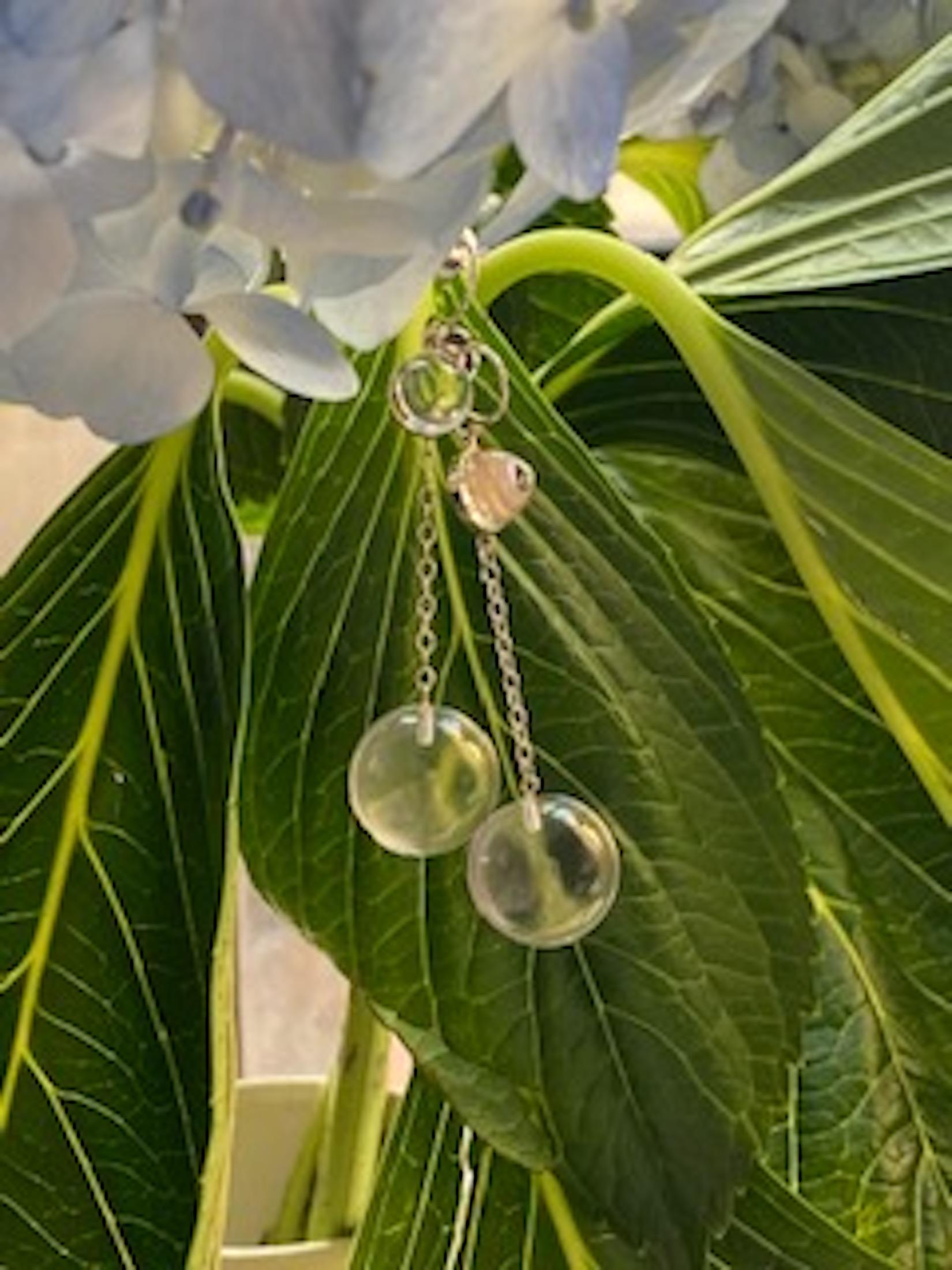 Chic Rock Crystal Ball Drop Earrings from April in Paris Designs. Merideth McGregor has designed a variety of rock crystal earrings each of which are sure to enhance the stylish outfits in your wardrobe.
