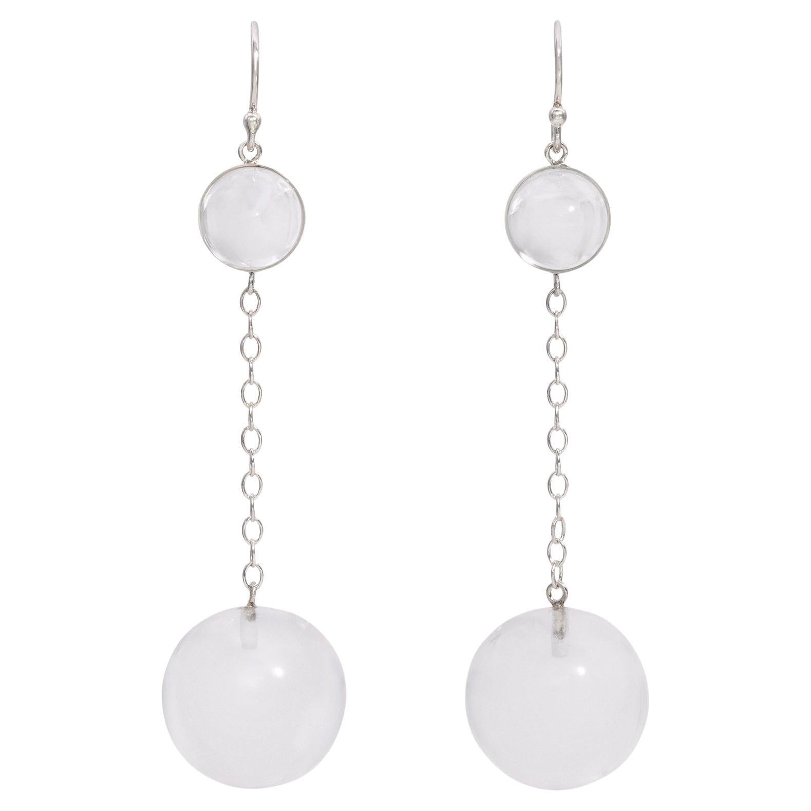 Chic Rock Crystal Ball Drop Earrings rom April in Paris Designs For Sale