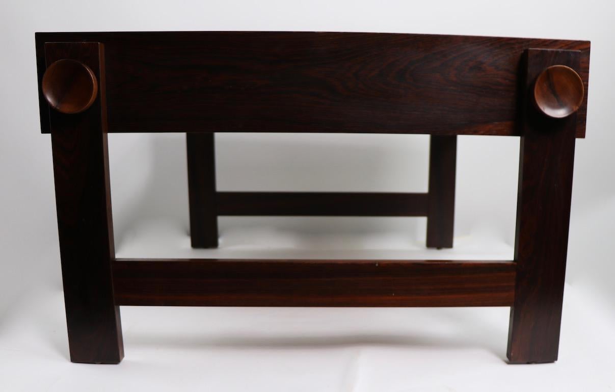 Chic Rosewood and Glass Coffee Table 7