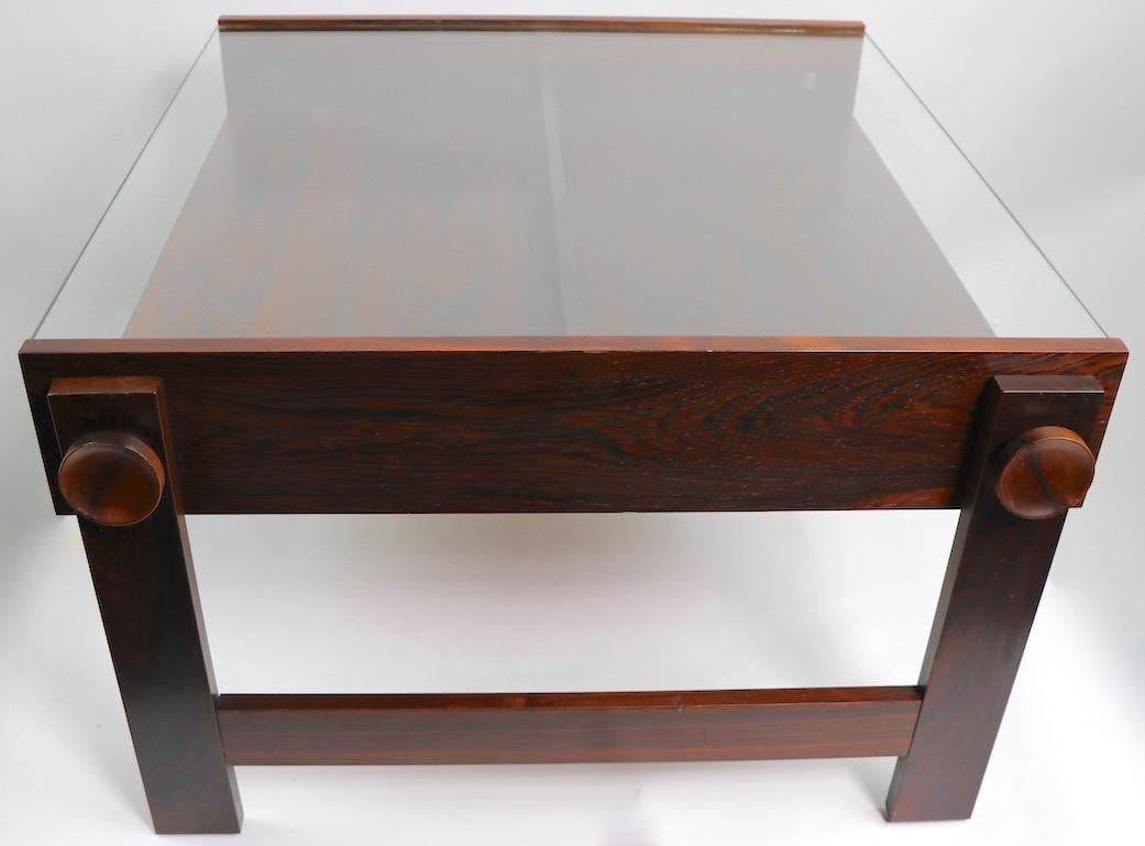 Chic Rosewood and Glass Coffee Table 8