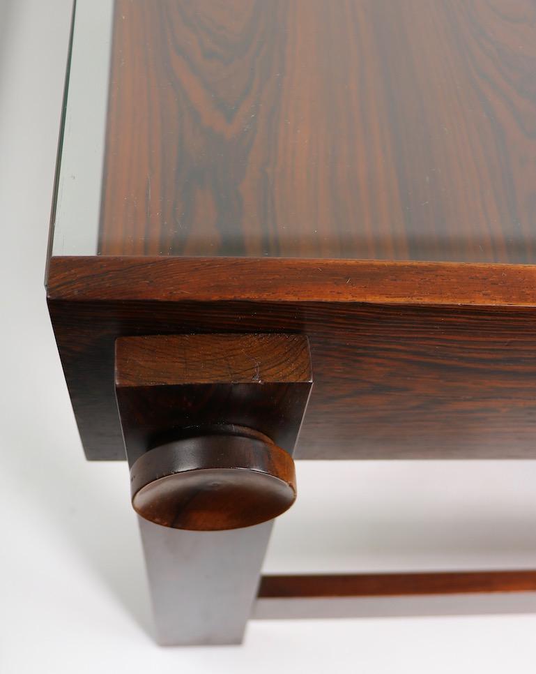 Chic Rosewood and Glass Coffee Table 9