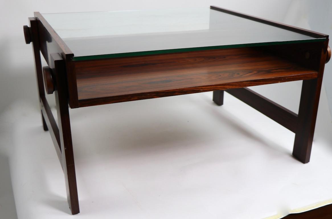 20th Century Chic Rosewood and Glass Coffee Table