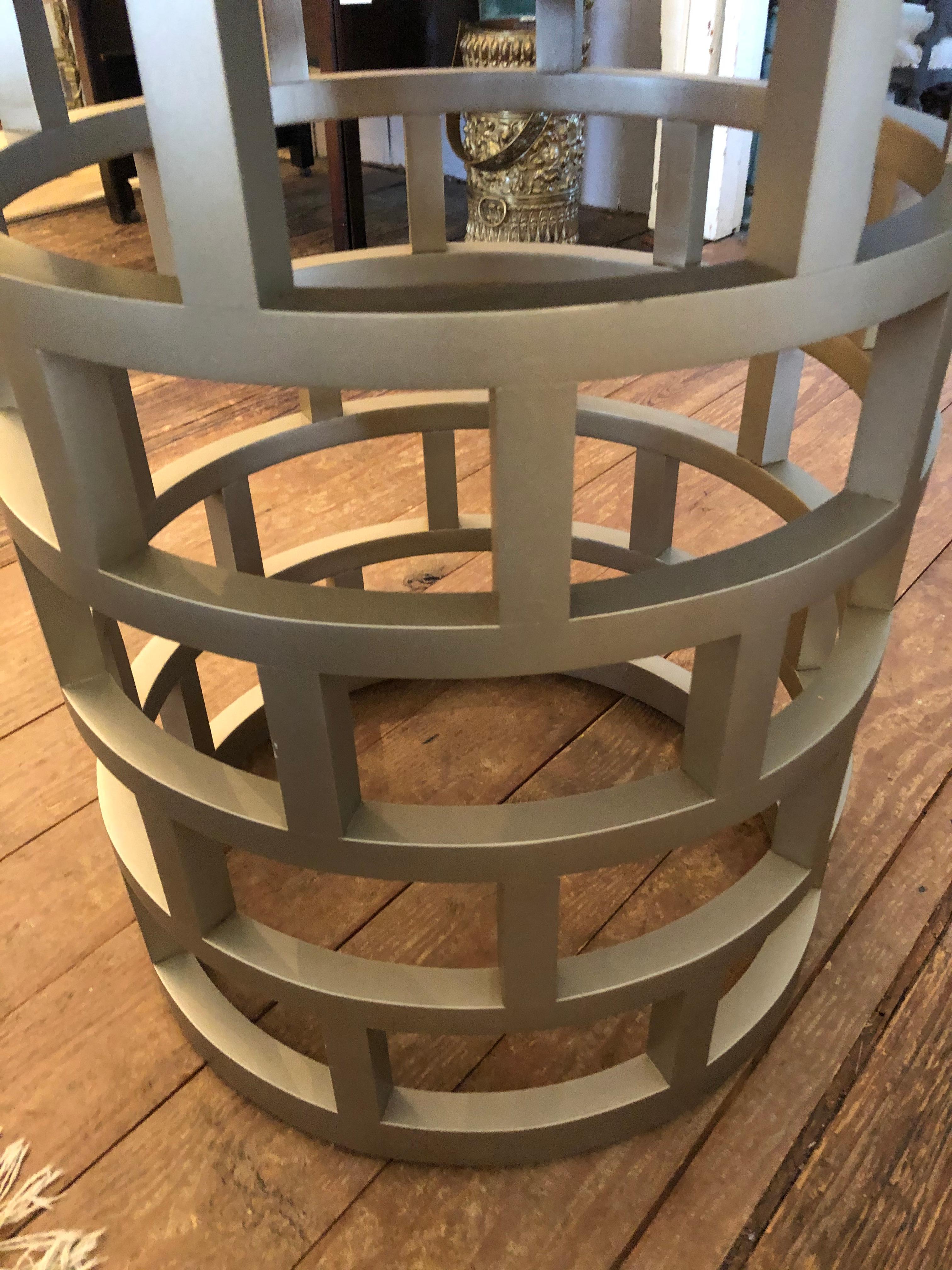 Modern Chic Round Silver Contemporary Side Table