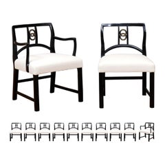 Vintage Chic Set of 12 Dining Chairs by Michael Taylor for Baker Furniture, circa 1960