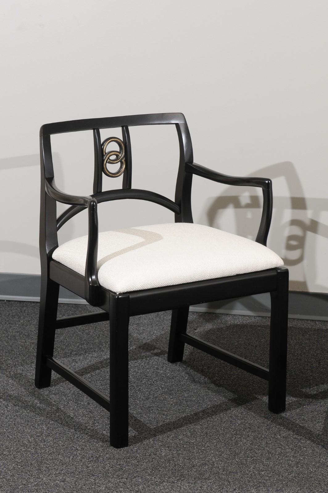 Mid-Century Modern Ensemble chic de 8 chaises de salle à manger par Michael Taylor pour Baker Furniture, vers 1960 en vente