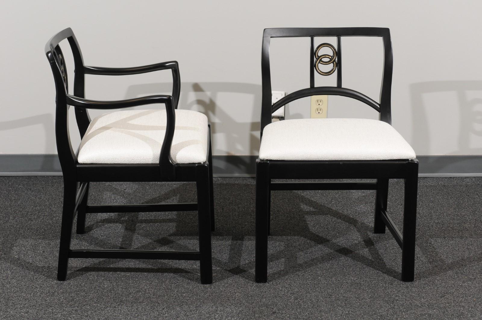 Ensemble chic de 8 chaises de salle à manger par Michael Taylor pour Baker Furniture, vers 1960 en vente 2