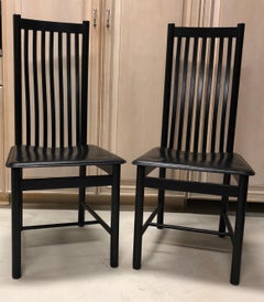 Chic Set of 8 Lacquered Dining Chairs