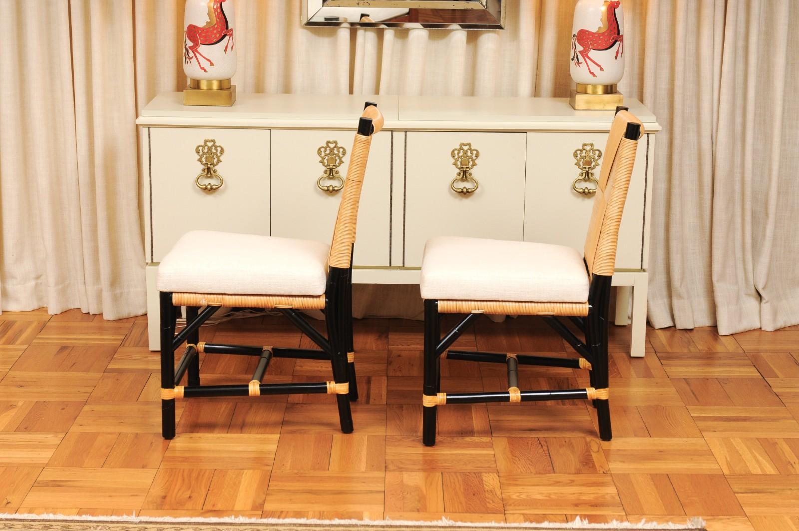Set di 8 sedie in vimini Rattan Rush Cane di John Hutton per Donghia in vendita 6