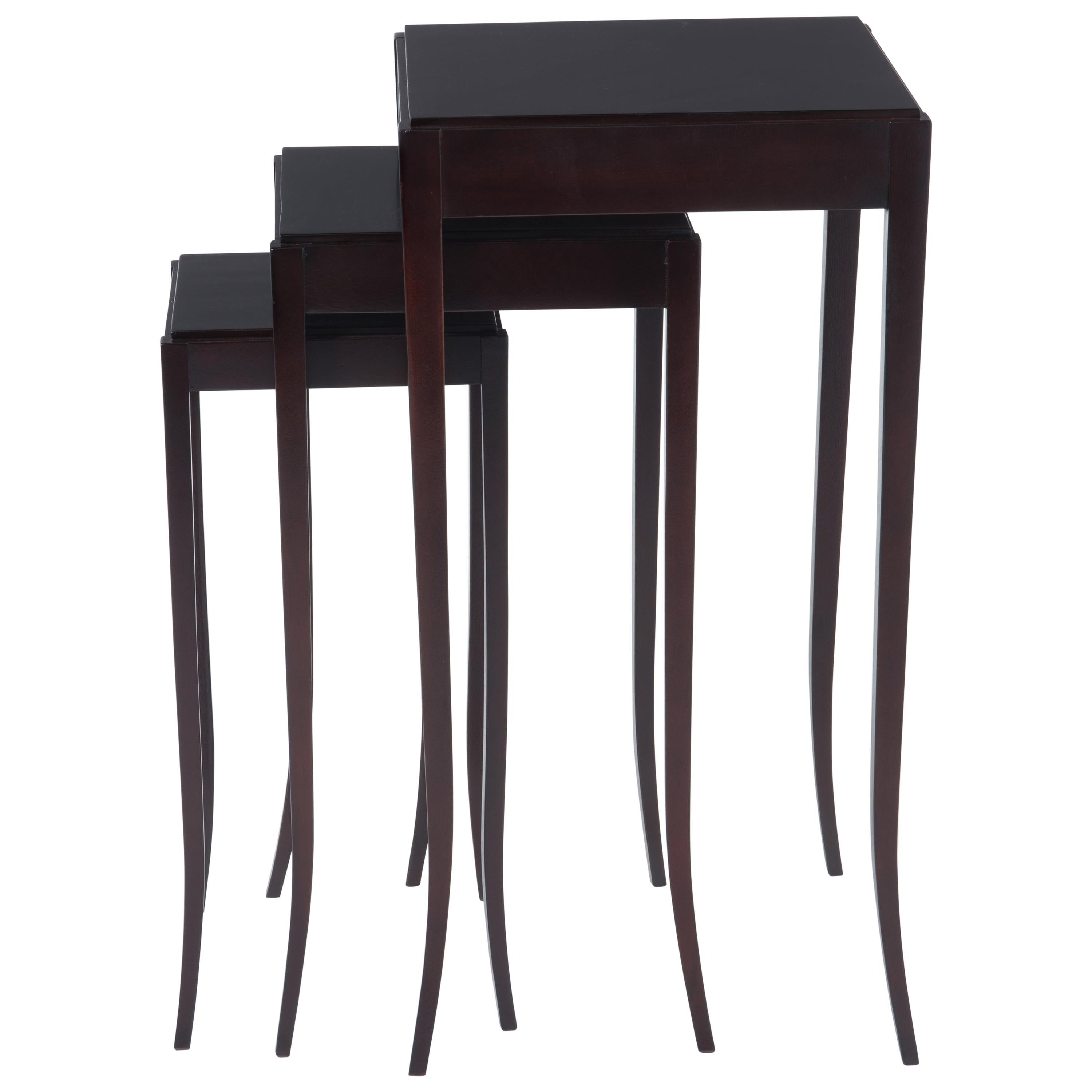 Chic Set of Barbara Barry for Baker Java Mahogany Nesting Tables