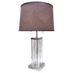 Chic Small Table/Desk Lamp in Steel and Glass, 1930s