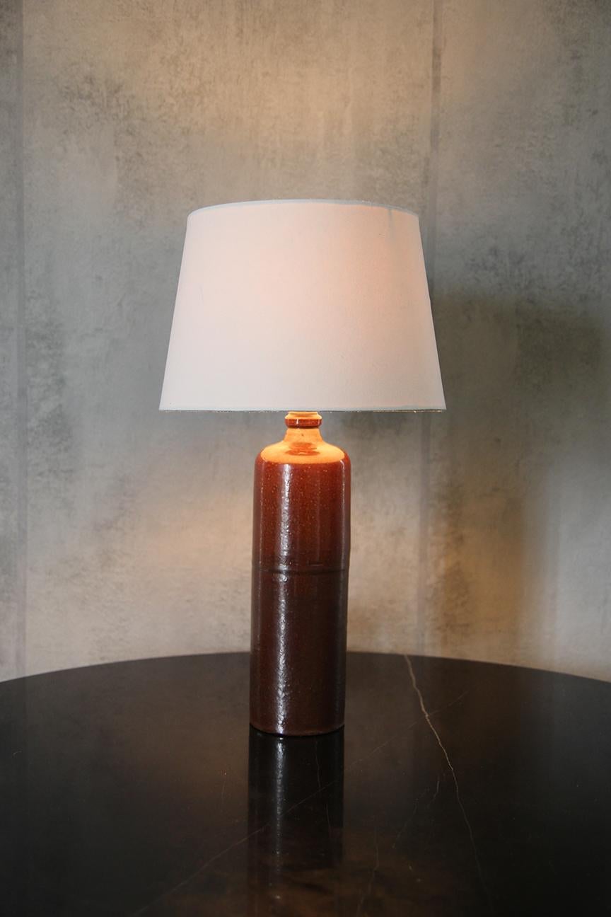Ceramic Chic Stoneware Gin Bottle Table Lamp by Understated Design For Sale