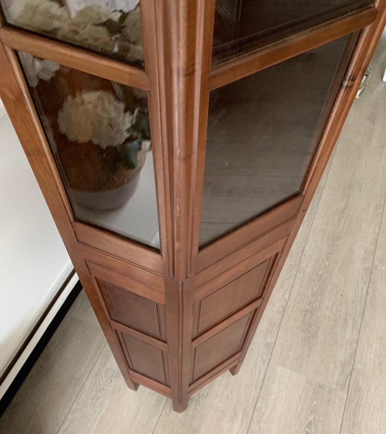 Arts and Crafts Beautiful and Stylish Wooden Dutch Arts & Crafts Display Cabinet / Glass Case For Sale