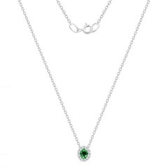 Collana chic con ciondolo in oro bianco e perle con diamante Tsavorite per lei