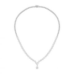 Collana con ciondolo in oro bianco 14 carati con diamante unico e chic per lei