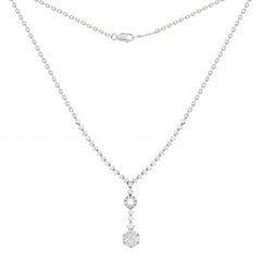 Chic Unique Diamond White 14k Gold Pendant Necklace for Her