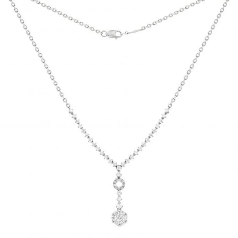 Baguette Cut  Chic Unique Diamond White 14k Gold Pendant Necklace for Her For Sale