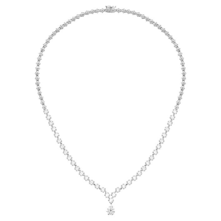  Chic Unique Diamond White 14k Gold Pendant Necklace for Her