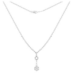  Chic Unique Diamond White 14k Gold Pendant Necklace for Her