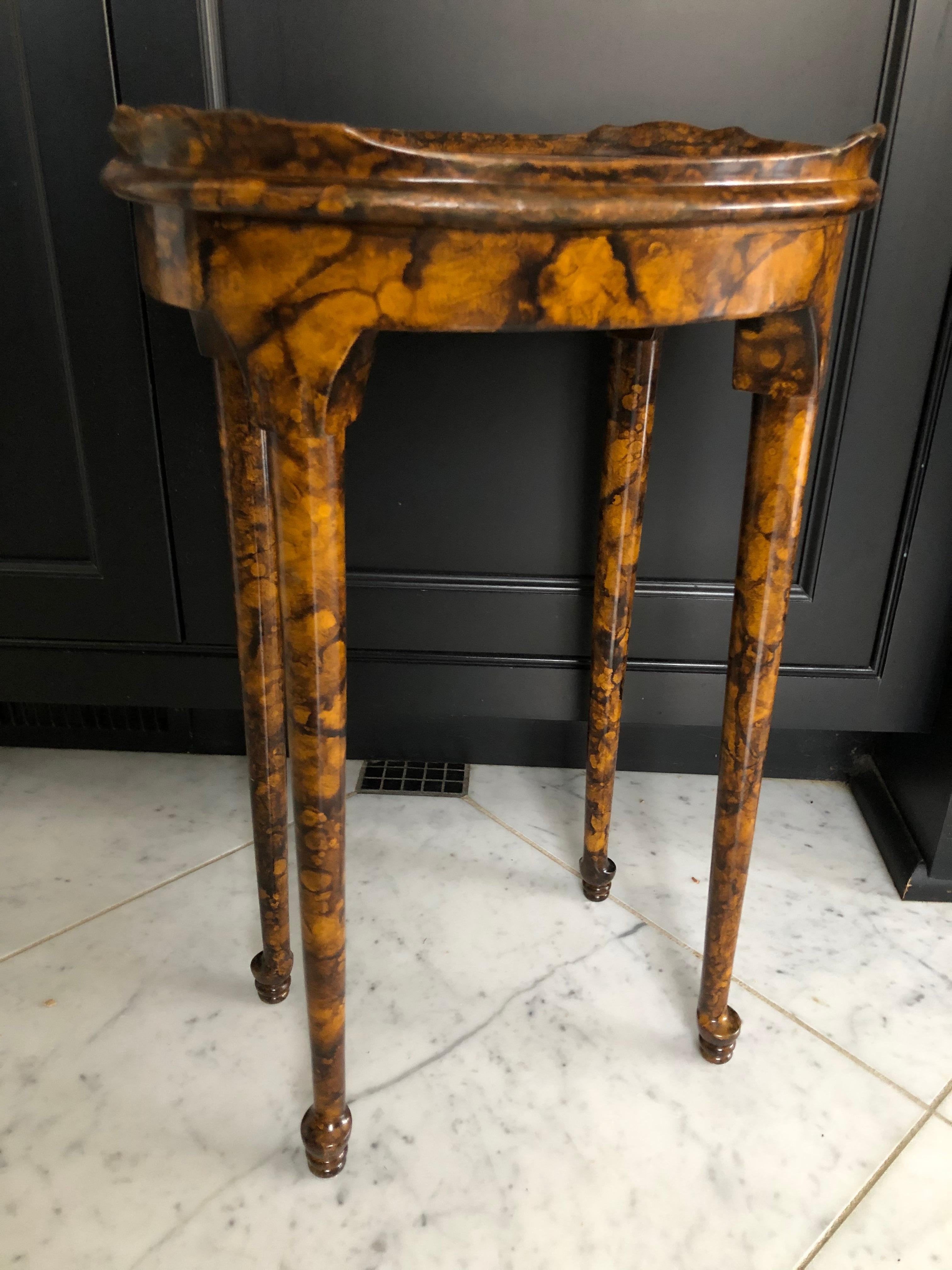 Chic Vintage Faux Tortoise Shell Drinks Table 1