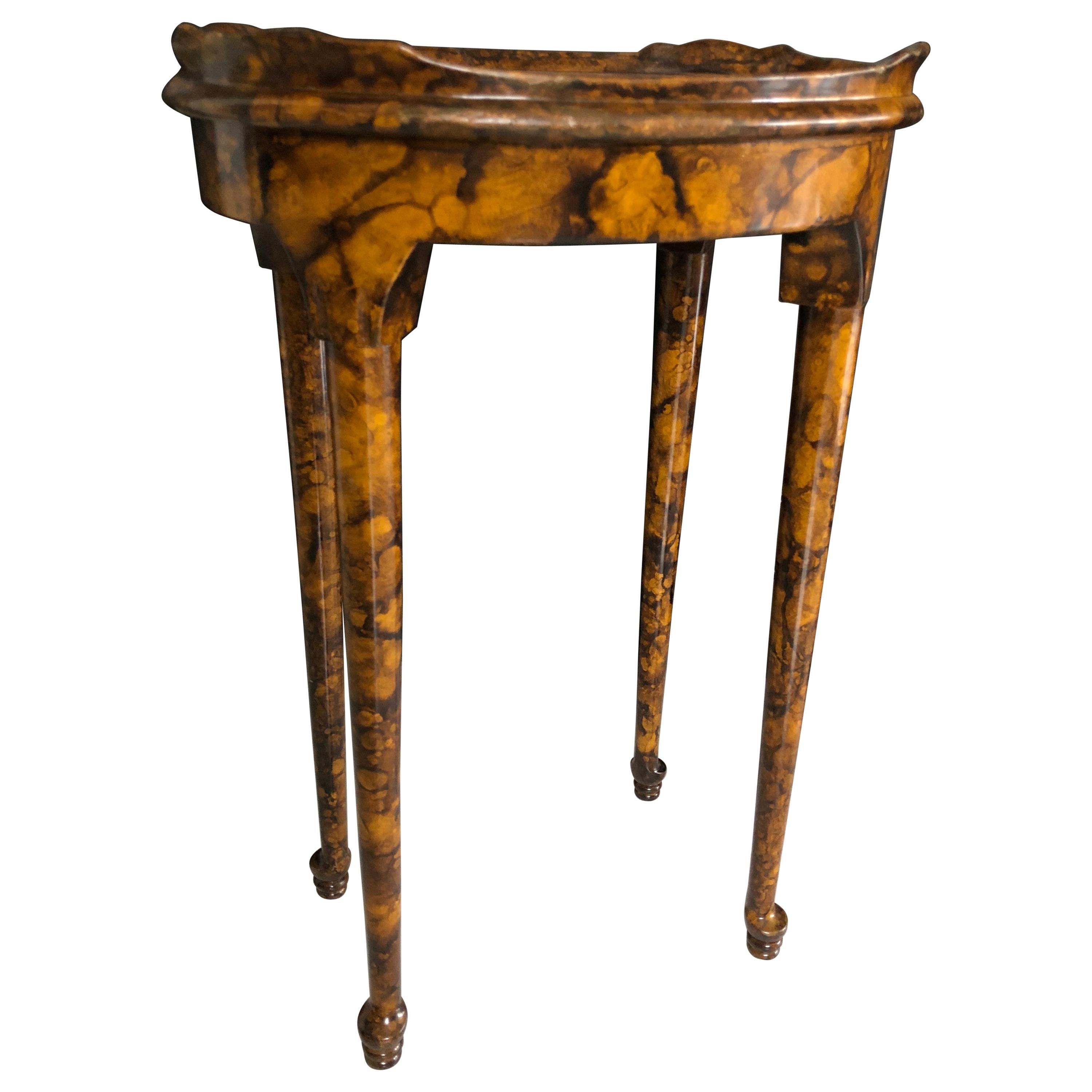 Chic Vintage Faux Tortoise Shell Drinks Table