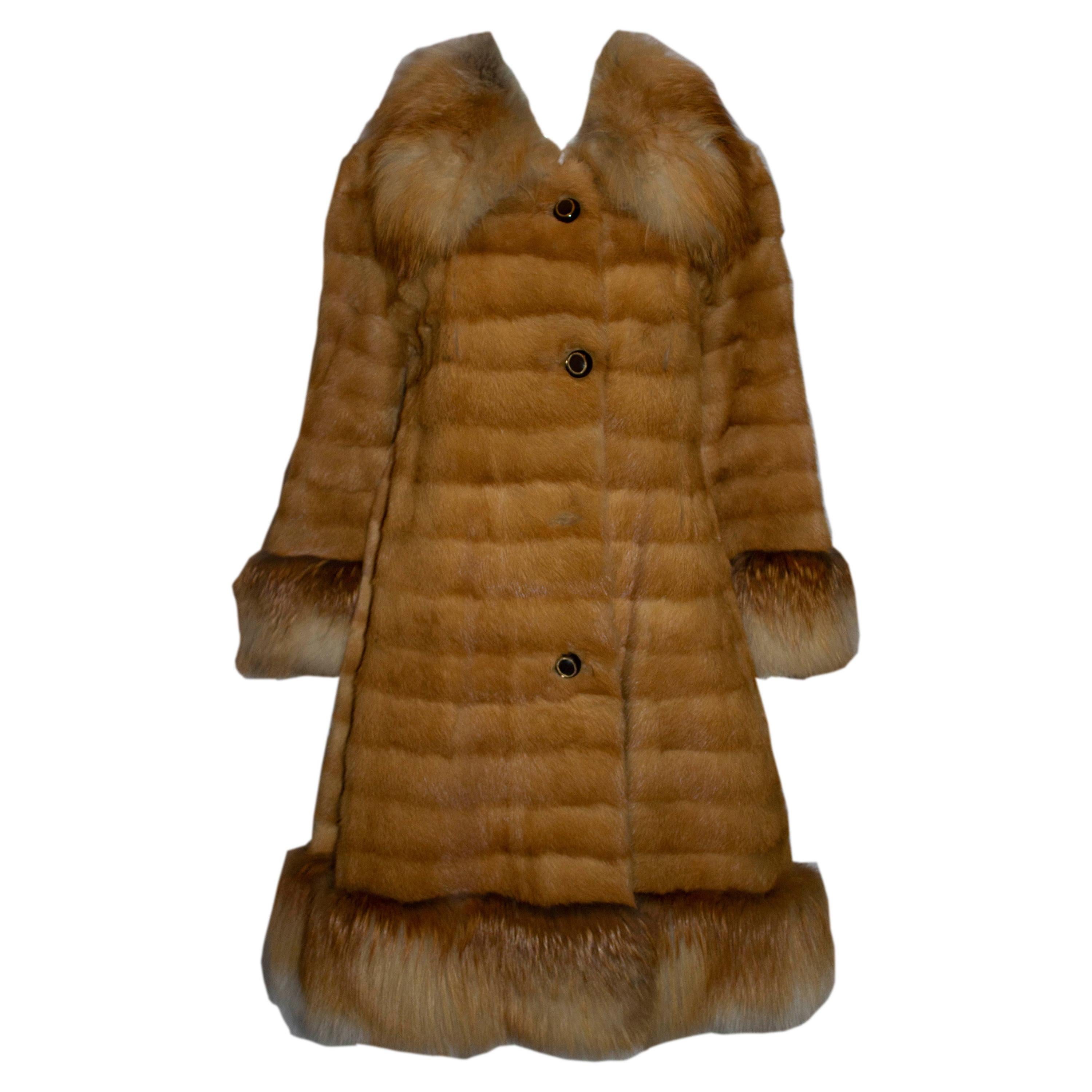Chic Vintage Fox Fur Coat from the National Fur Company For Sale