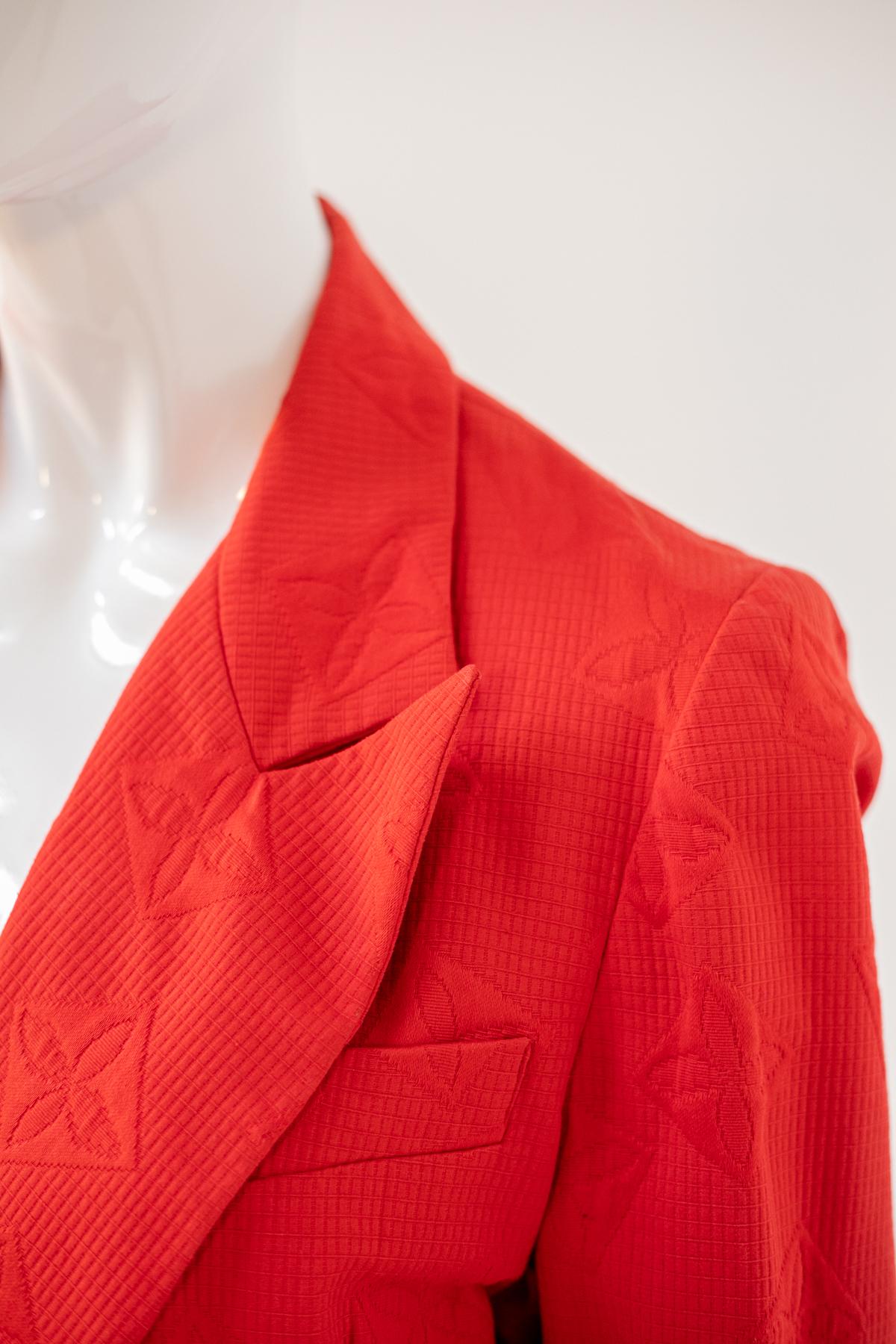 Chic Vintage Sparkly Red Blazer In Good Condition For Sale In Milano, IT