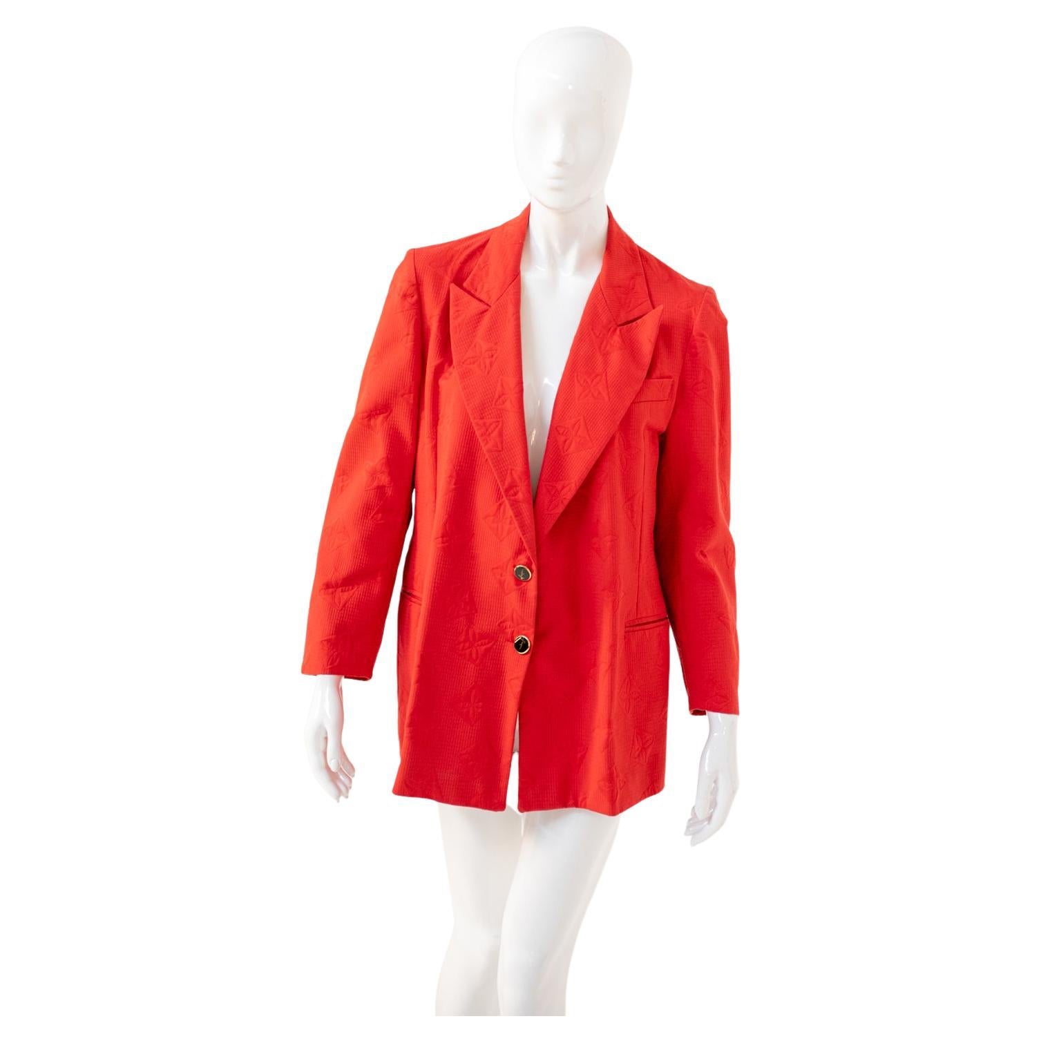 Chic Vintage Sparkly Red Blazer For Sale
