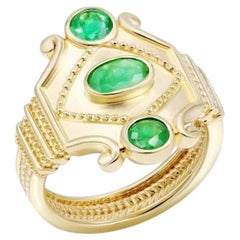 Anello Chic in stile vintage con granato e citrino in oro giallo 14K per lei