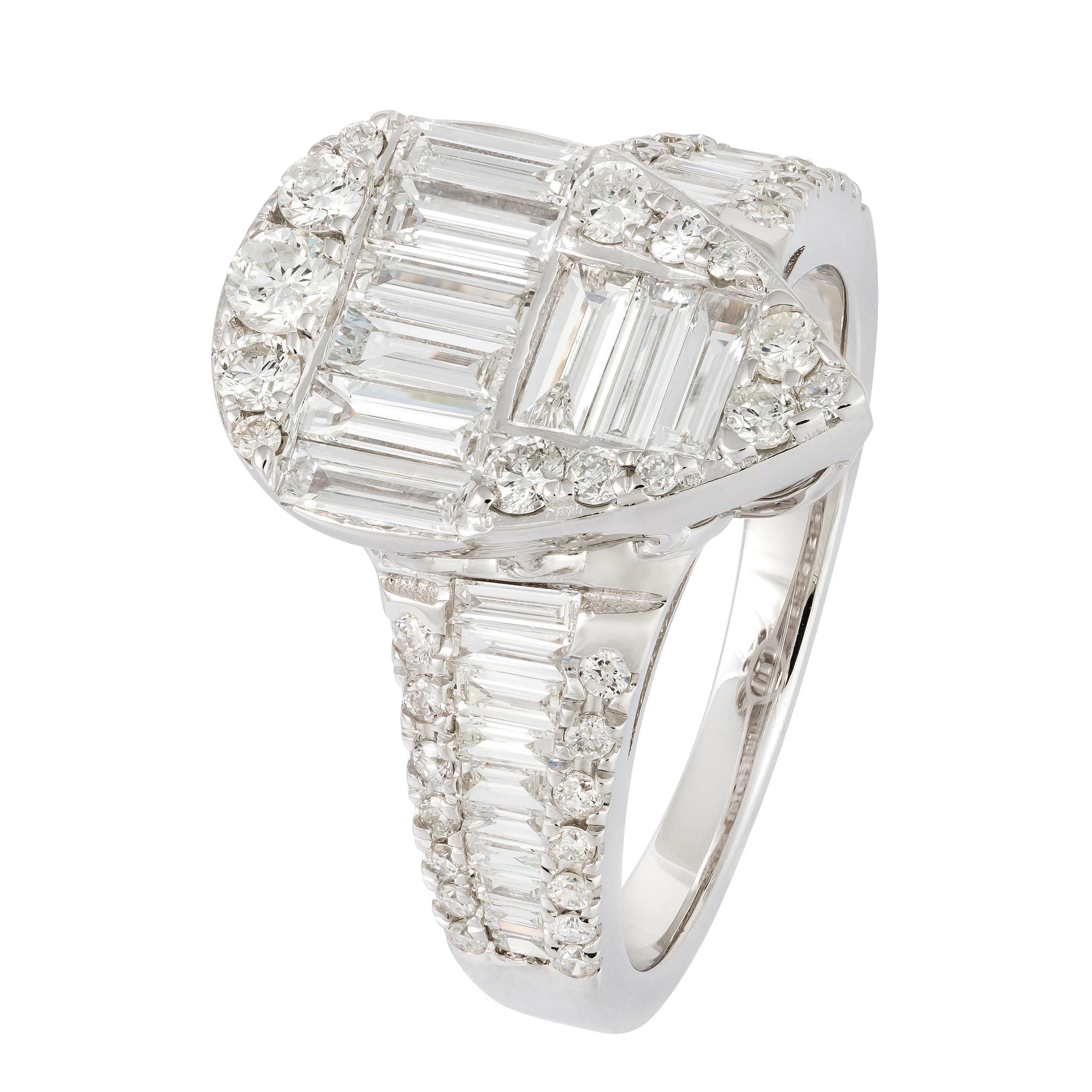 Im Angebot: Chic Ring aus weißem 18 Karat Gold mit weißen Diamanten für sie () 2