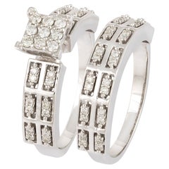 Bague chic en or blanc 18K avec diamants blancs pour elle