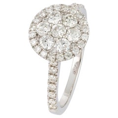 Chic Ring aus weißem 18 Karat Gold mit weißen Diamanten für sie