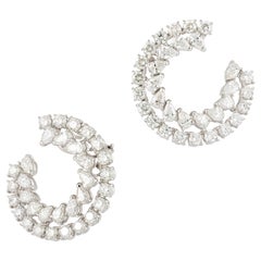 Chic White Gold 18K Earrings Diamond For Her