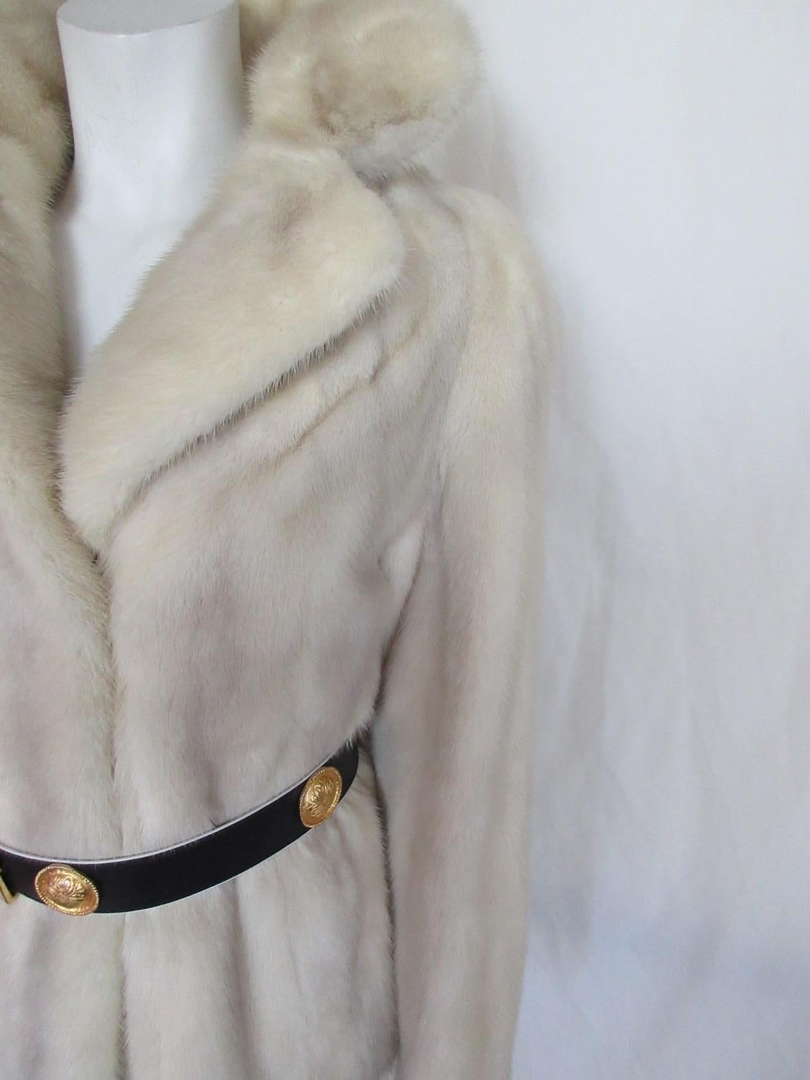 Chic White Mink Fur Jacket For Sale 3