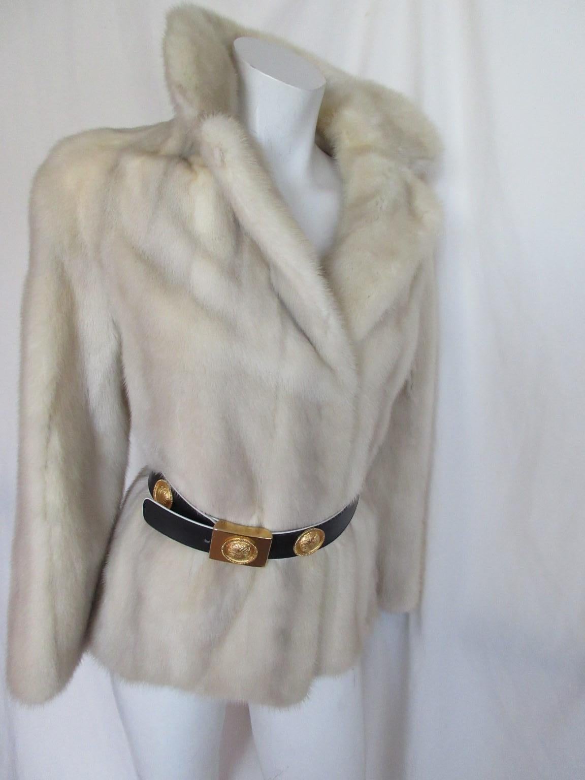 Chic White Mink Fur Jacket For Sale 4
