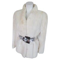 Vintage Chic White Mink Fur Jacket