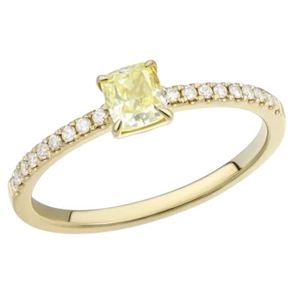 Schicker gelber Diamant Gelb 14K Gold Ring für Sie